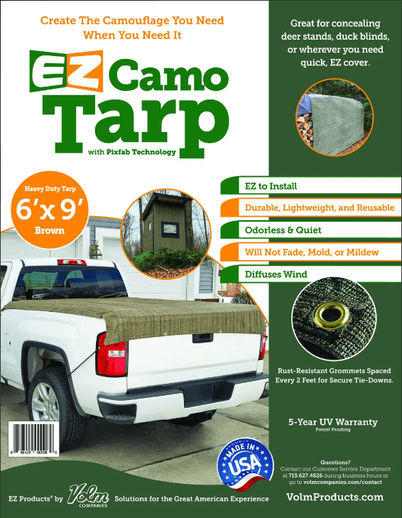 EZ Camo Tarp - 6' x 9' - Green - ShadeClothStore.com